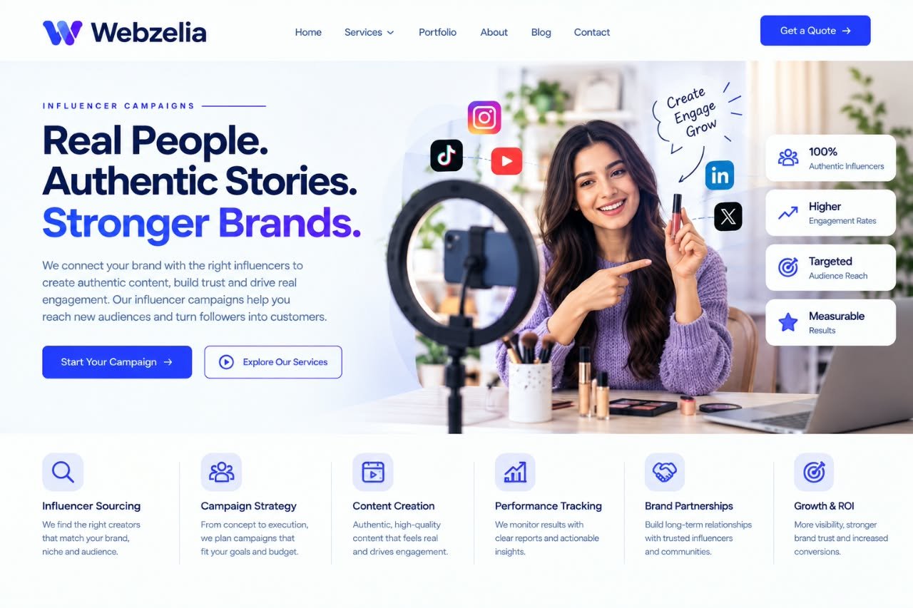 Influencer campaigns and creator partnerships by Webzelia